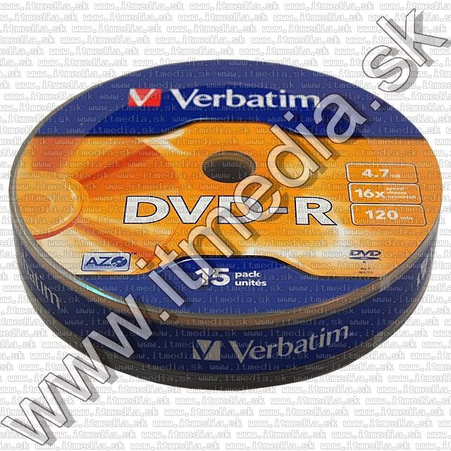 Image of Verbatim DVD-R 16x **15cw** **Taiwan** (43785) (IT8441)